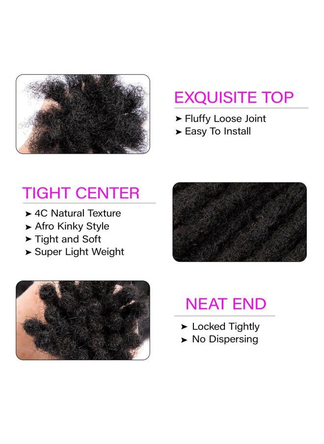 Vlliyava - 0.2 cm Width 6 Inch 60 Strands Human Hair Loc Extensions, Natural Black 100% Full Handmade Permanent Real Human Hair Dreadlock Extensions for Women/Men/Kids Can Be Dyed Bleached Curled Twisted - Image 1