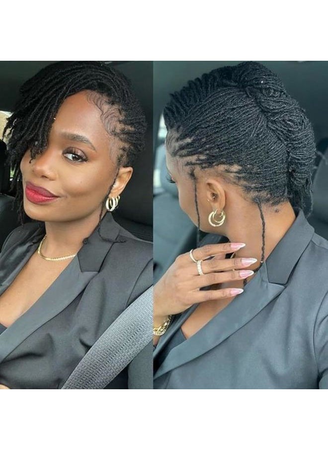 Vlliyava - 0.2 cm Width 6 Inch 60 Strands Human Hair Loc Extensions, Natural Black 100% Full Handmade Permanent Real Human Hair Dreadlock Extensions for Women/Men/Kids Can Be Dyed Bleached Curled Twisted - Image 1