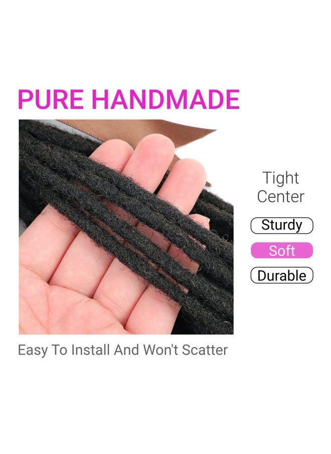 Vlliyava - 0.2 cm Width 6 Inch 60 Strands Human Hair Loc Extensions, Natural Black 100% Full Handmade Permanent Real Human Hair Dreadlock Extensions for Women/Men/Kids Can Be Dyed Bleached Curled Twisted - Image 1