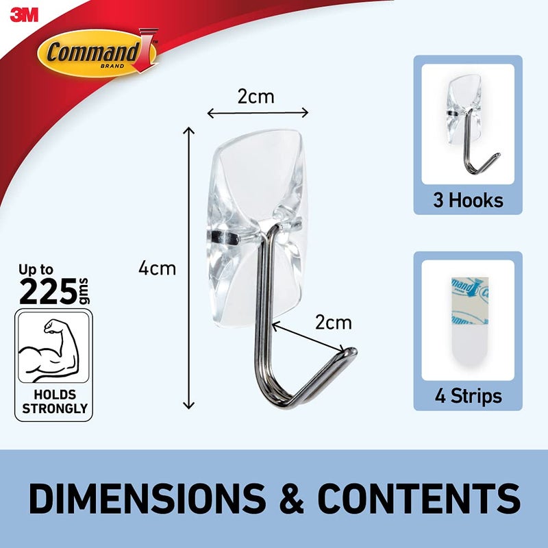 Command Command Plastic Medium Utility Wall Hooks Up to 13Kg Heavy Duty Holds Strongly Reusable Adhesi  - Image 4