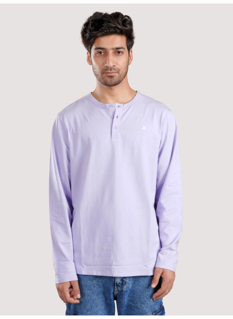 ROAR FOR GOOD Men's Long Sleeve Henley T-Shirt | Casual Cotton Blend Regular Fit 3-Button Neck Tee - Image 5