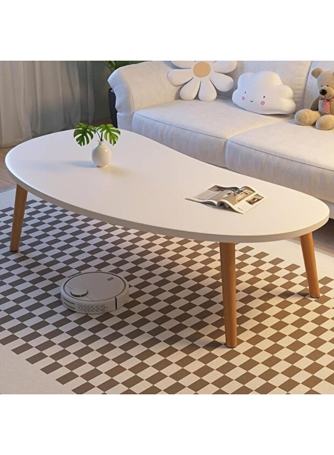 Modern Cloud-Shaped Coffee Table Set, White, Wood Legs, Nesting Design, Living Room Furniture, Contemporary Scandinavian Style (Classic) - Image 1