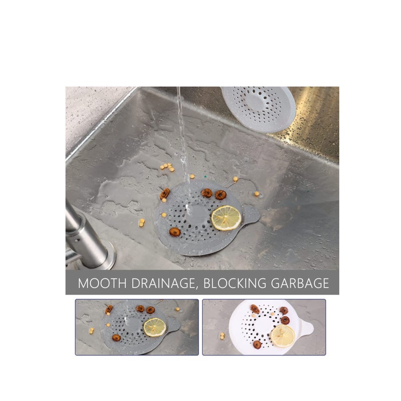 SOLARAE Shower Drain Hair Catcher, 4 Pcs Silicone Drain Protector, Sink Strainer Protector, with Suction Cups Strainer Trap, Strainer Plug Trap Filter Drain Covers for Sinks Bathroom, Bathtub, Kitchen - Image 3