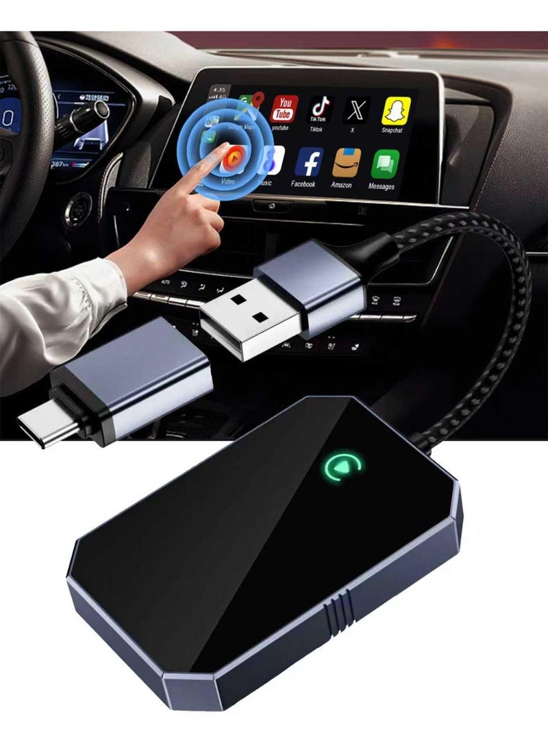 محول لاسلكي 2 في 1 لأجهزة iPhone وAndroid Auto CarPlay وAndroid Auto، دونجل CarPlay سهل التركيب والتشغيل، يحول الاتصال السلكي إلى لاسلكي، اتصال تلقائي سريع، بدون تأخير، تصميم صغير لأجهزة iPhone وAndroid. - Image 1