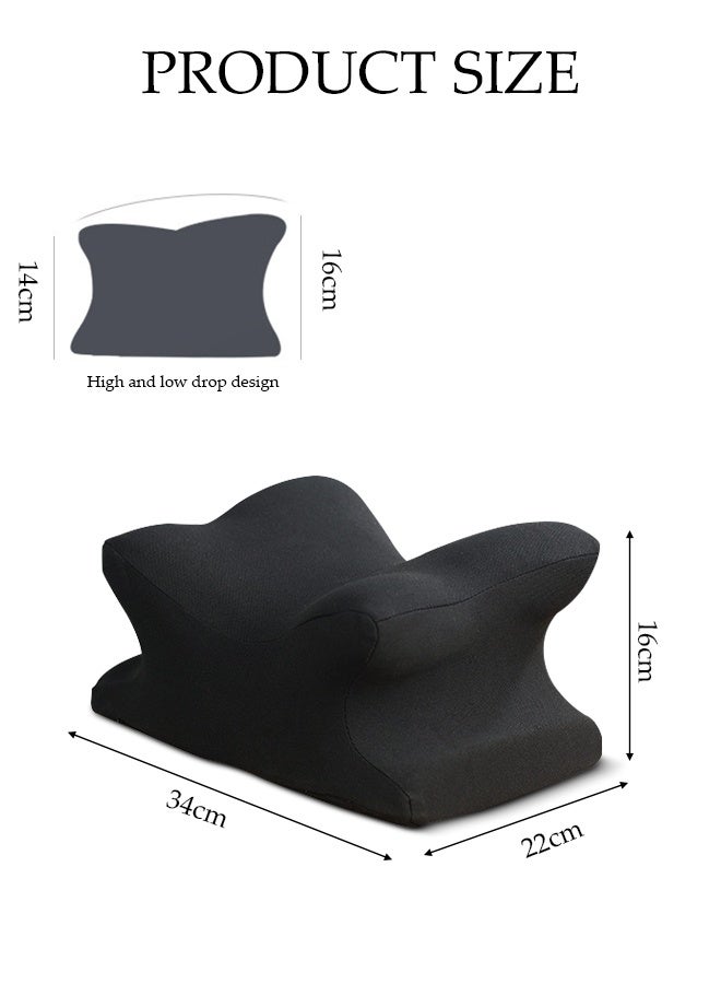 DUNISO Nap Pillow，Versatile Use Memory Foam Desk Pillow，Slow Rebound Desk Nap Pillow，for Office School Travel，Black - Image 2