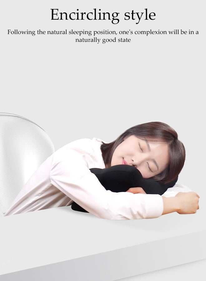 DUNISO Nap Pillow，Versatile Use Memory Foam Desk Pillow，Slow Rebound Desk Nap Pillow，for Office School Travel，Black - Image 4