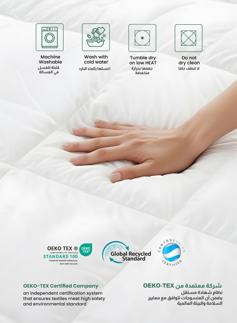 ريست لحاف فاخر 240×260 سم - لحاف فائق النعومة، بجودة الفنادق، حشوة بديلة للريش، غطاء لحاف مناسب لجميع المواسم، صنع في الإمارات العربية المتحدة - Image 5