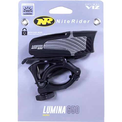 NiteRider Lumina Micro 650 Lumen USB Rechargeable Front Bike Light – 5 Modes Compact LED Headlight Helmet Mount IP64 Waterproof Road Cycling MTB Commuter Night Riding Safety Easy Mount Bicycle Light - Image 2