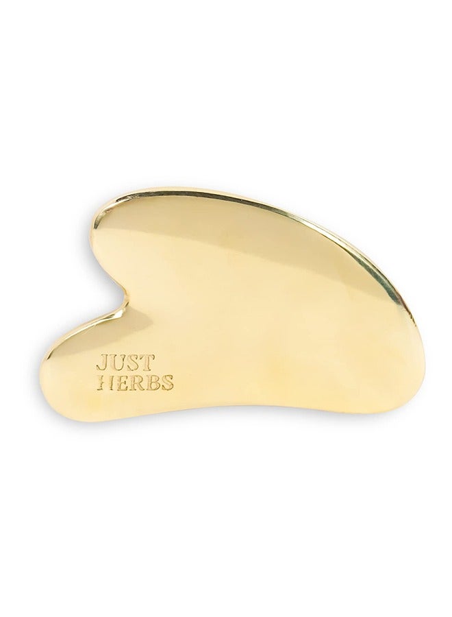 Just Herbs Ayurvedic Kansa Gua Sha: Facial Massage Tool for Radiance, Contouring & Stress Relief - For Men & Women - 144g