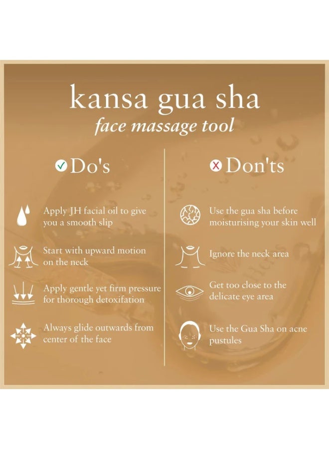 Just Herbs Ayurvedic Kansa Gua Sha: Facial Massage Tool for Radiance, Contouring & Stress Relief - For Men & Women - 144g - Image 5