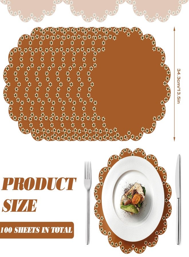 Stuffygreenus 100 Pcs Platos De Barro Mexicanos Paper Placemats 13.5 Inches Cielito Lindo Party Decoration Disposable Scalloped Cinco De Mayo Paper Placemats for Fiesta Mexican Baby Shower Decor (Fiesta Mexicana) - Image 2