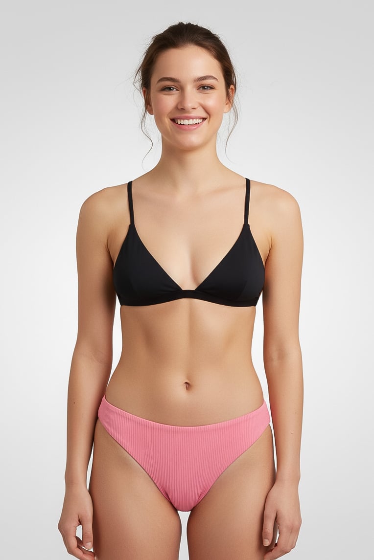 Roxy Women Ribbed Bikini Bottom, Pink - Image 1