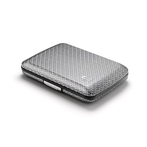 ÖGON -DESIGNS- Aluminum card holder with metal lock, RFID protection against fraud and demagnetization, compact wallet, Smart Case OSLO model (Covering Carbon Serge effect) - Image 3