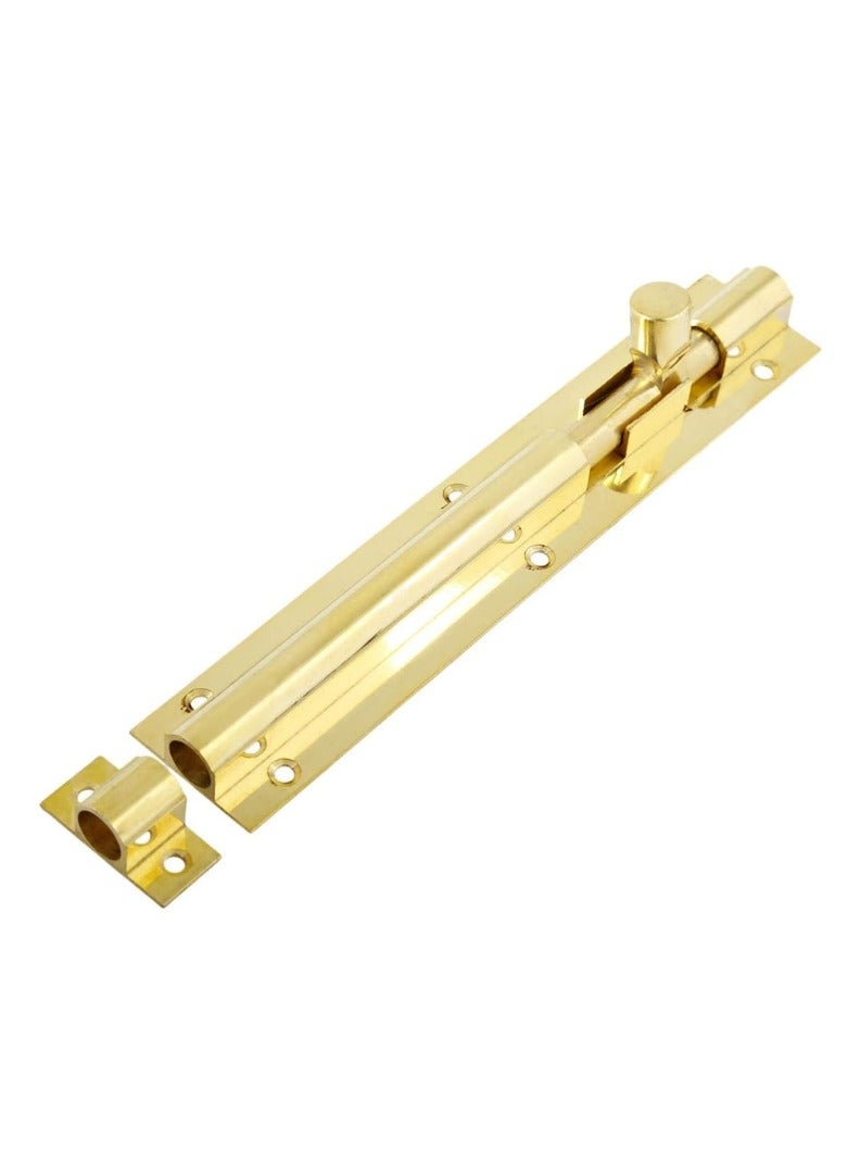 KNP KNP 4-inch Gold Tower Bolt is a durable and stylish locking solution for doors, windows, cabinets, and gates.  - Image 1