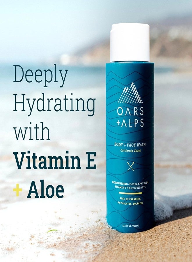 Oars + Alps Men's Moisturizing Body and Face Wash, Skin Care Infused with Vitamin E and Antioxidants, Sulfate Free, California Coast, 1 Pack - Image 4
