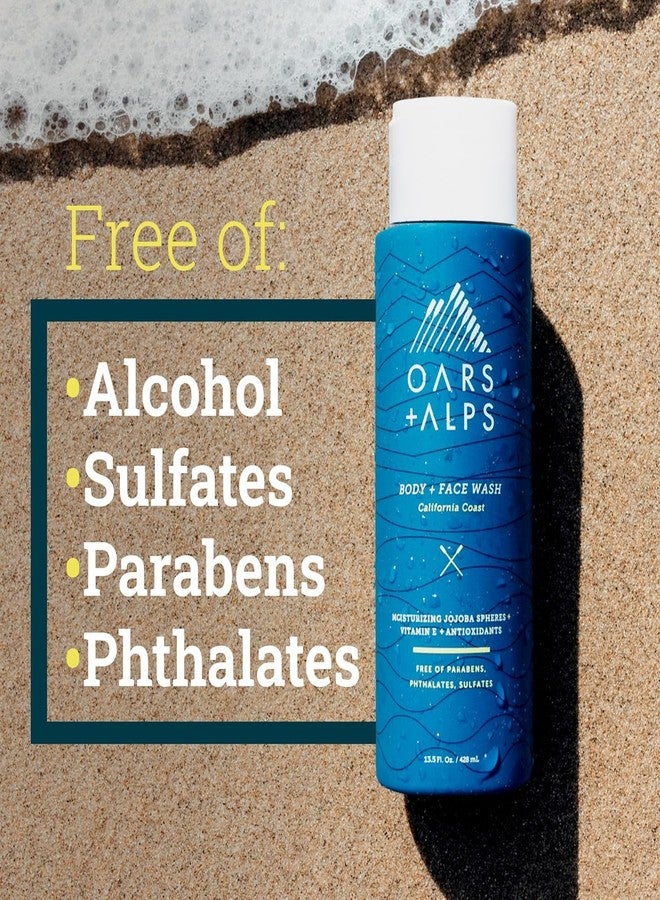 Oars + Alps Men's Moisturizing Body and Face Wash, Skin Care Infused with Vitamin E and Antioxidants, Sulfate Free, California Coast, 1 Pack - Image 2