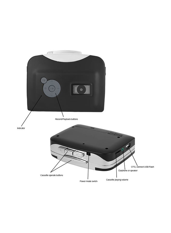 نيبمينينت Cassette Tape-To-MP3 Converter With Earphones V242 Black/White - Image 3