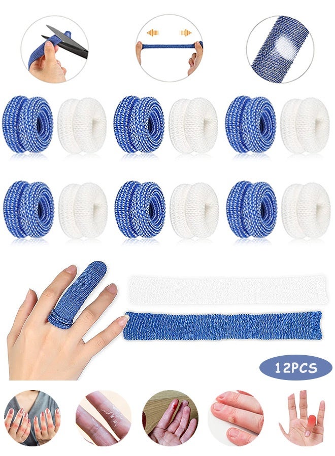 MXN 12 Pcs Finger Bandage - Breathable Finger Strapping Tape for Finger Tips, Breathable Finger Cots Finger Protectors for Finger Sprains Swelling, First Aid Tubular Bandages for Comfort and Wear Resistance - Image 1