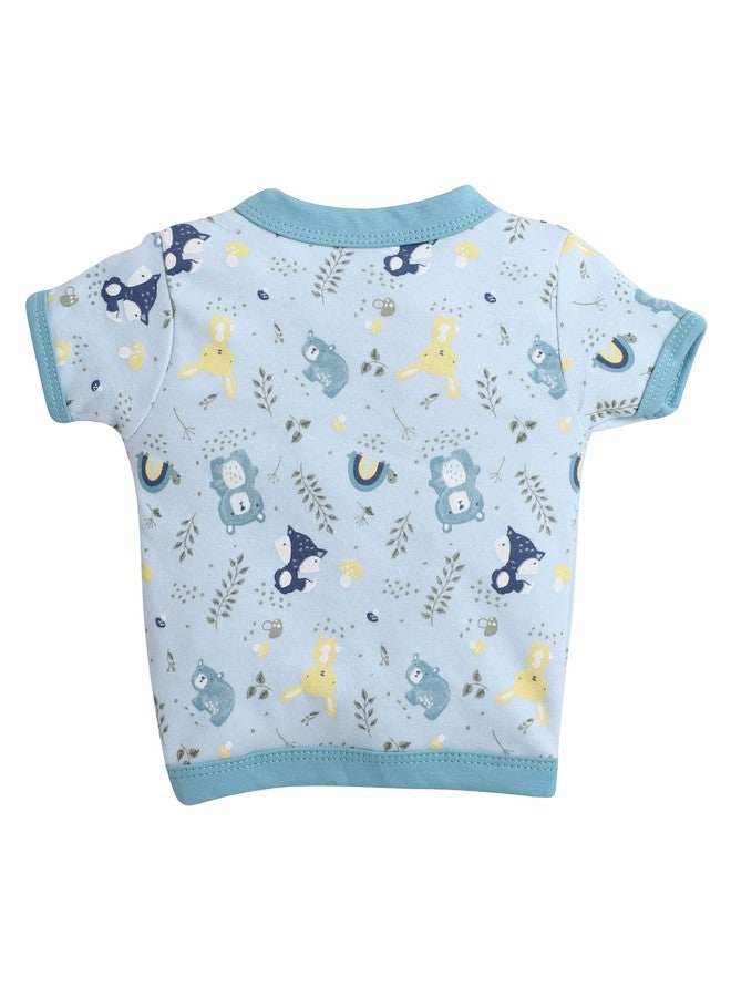 EIO Newborn Baby Cotton Jabla Set (Pack of 4) | Soft Breathable Front-Open Vests for Infants | Gentle on Skin | Unisex Baby Essentials (in, Age, 0 Months, 3 Months, Regular, Blue) - Image 4