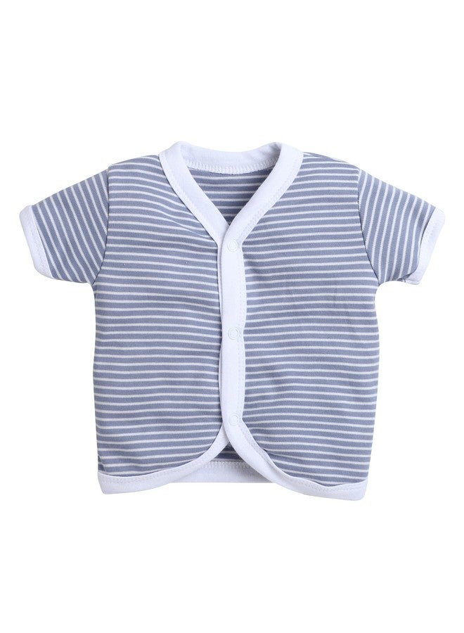 EIO Newborn Baby Cotton Jabla Set (Pack of 4) | Soft Breathable Front-Open Vests for Infants | Gentle on Skin | Unisex Baby Essentials (in, Age, 0 Months, 3 Months, Regular, Blue) - Image 5