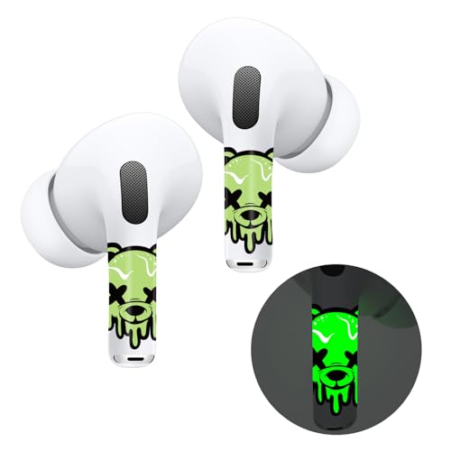 RockMax for AirPod Skins Wraps, Glow in The Dark Stickers for Earbuds, Luminous Bear Wrap Decals for AirPods Pro 3/Pro 2/Pro, Gen 1/2/3/4, Long-Lasting, Easy Identify, Gift for Boy and Girl - Image 1