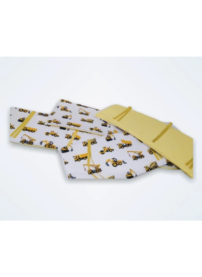 Bebek Özel Baby Crib Edge Protection 90X130 Construction Machinery/yellow Patterned