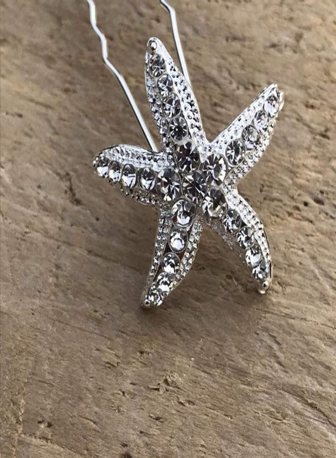 بيريوان دبابيس شعر عصرية من بيريوان، على شكل نجم البحر، مجوهرات شعر مرصعة بأحجار الراين، دبابيس شعر للعرائس، مشابك شعر، زينة شعر كريستالية، إكسسوارات شعر نسائية لحفلات الزفاف والمناسبات الرسمية، 6 قطع - Image 4