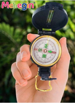 Kids Lensatic Compass, Geographic Compass, Explorer Compass with Functional Plastic Accurate Pointer, Magnifier and Sight Wire, Compass Sheet, Hiking Compass Navigation, for Hiking, Climbing, and Other Outdoors Activities