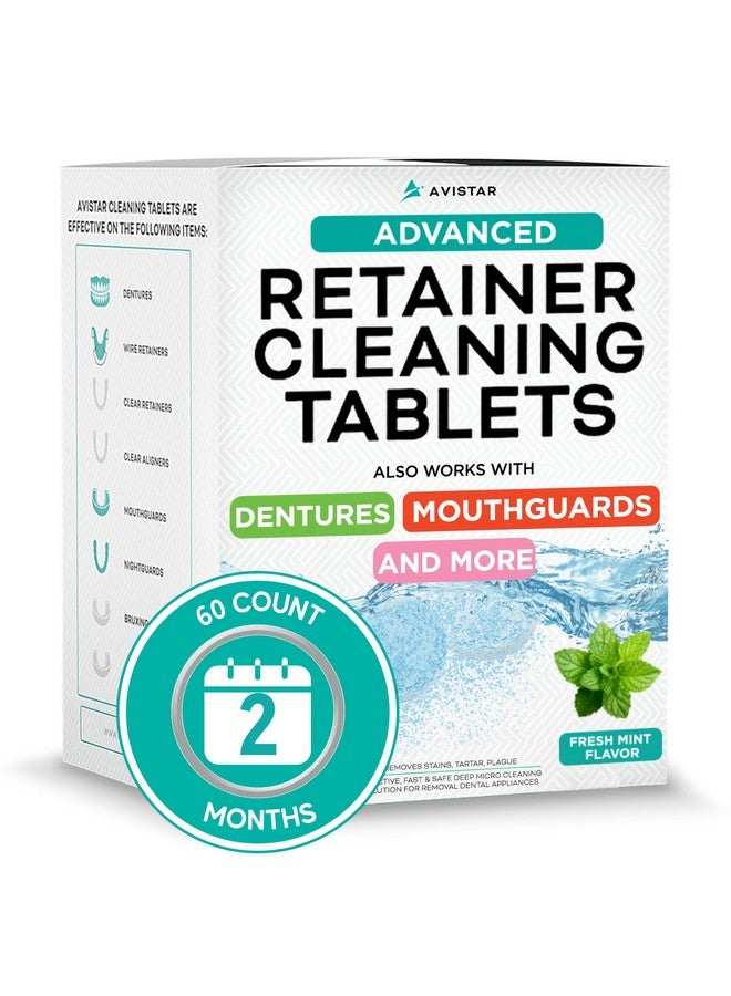 Avistar Retainer & Mouth Guard Cleaner Tablets - Mint Flavor Retainer Cleaner Tablets & Invisalign Cleaner -Denture Cleaning Tablets, Denture Cleaner, Aligners, Night Guard - Oral Dental Care FSA HSA Approved - Image 1