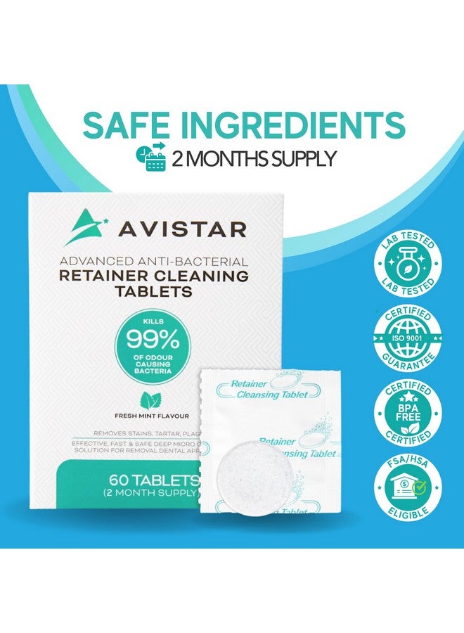 Avistar Retainer & Mouth Guard Cleaner Tablets - Mint Flavor Retainer Cleaner Tablets & Invisalign Cleaner -Denture Cleaning Tablets, Denture Cleaner, Aligners, Night Guard - Oral Dental Care FSA HSA Approved - Image 2