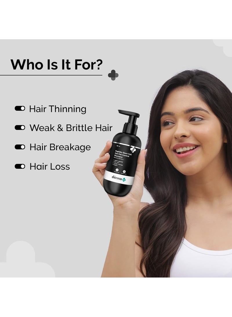 ذا ديرما كو شامبو التحكم في تساقط الشعر بالخلايا الجذعية الببتيدية - خالي من البارابين والكبريتات | يقلل من تساقط الشعر وتقصفه | يحسن صحة فروة الرأس - 200 مل - Image 2