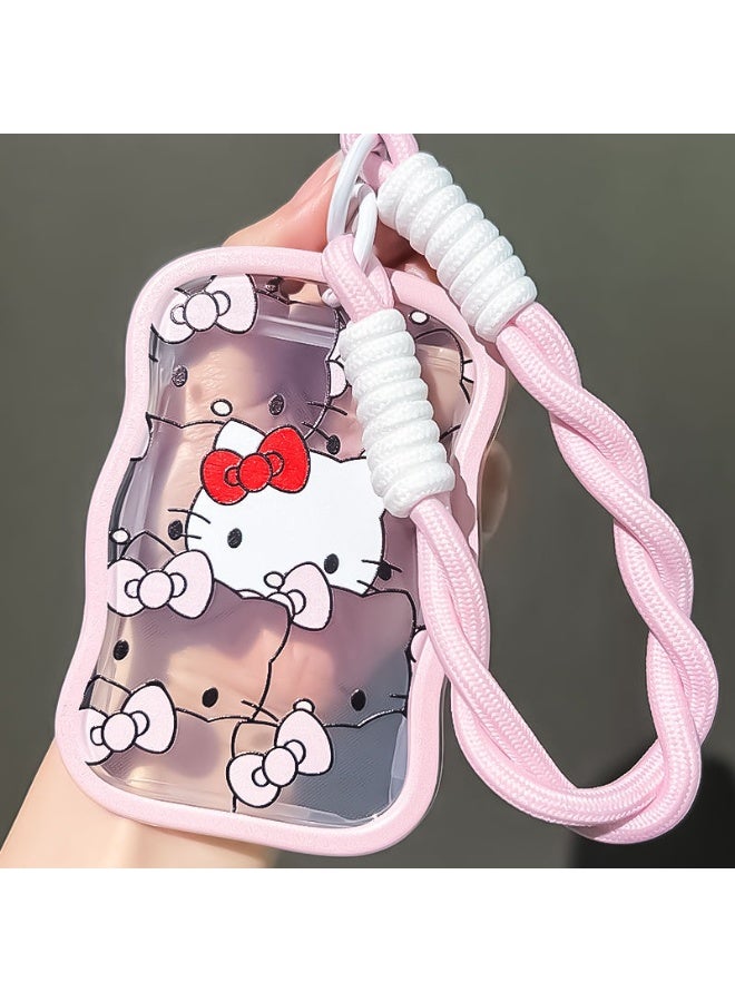 NIBEMINENT 1 - Piece Katie Cat Kpop Photo Card Holder Pendant Key Chain ID Badge Holder ID Card Holder Photo Card Protector for School ID Office ID Access Card for Women Girls