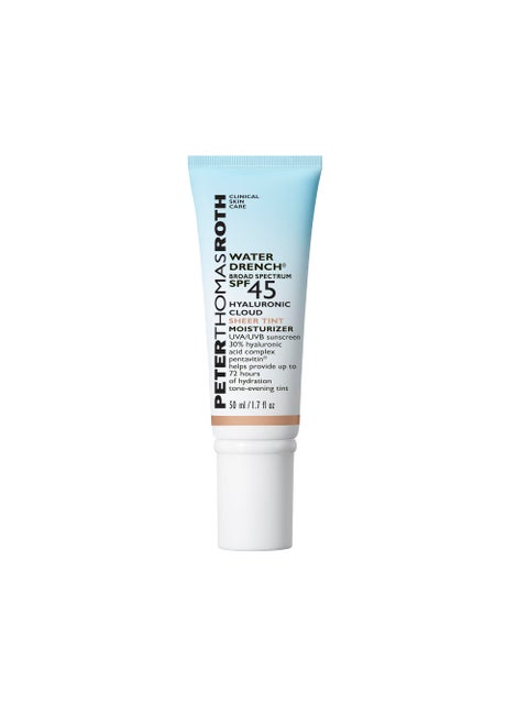 Peter Thomas Roth | Water Drench Hyaluronic Cloud Sheer Tint Moisturizer Broad Spectrum SPF 45, Hydrating Tinted SPF Moisturizer, Adaptable Sheer Tint, For All Skin Tones and Types