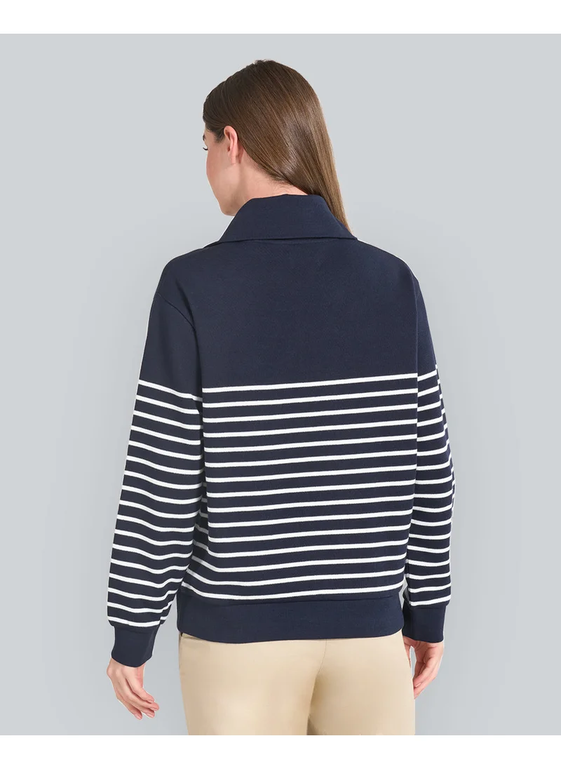 GANT Ribbed Breton Half-Zip Sweatshirt
