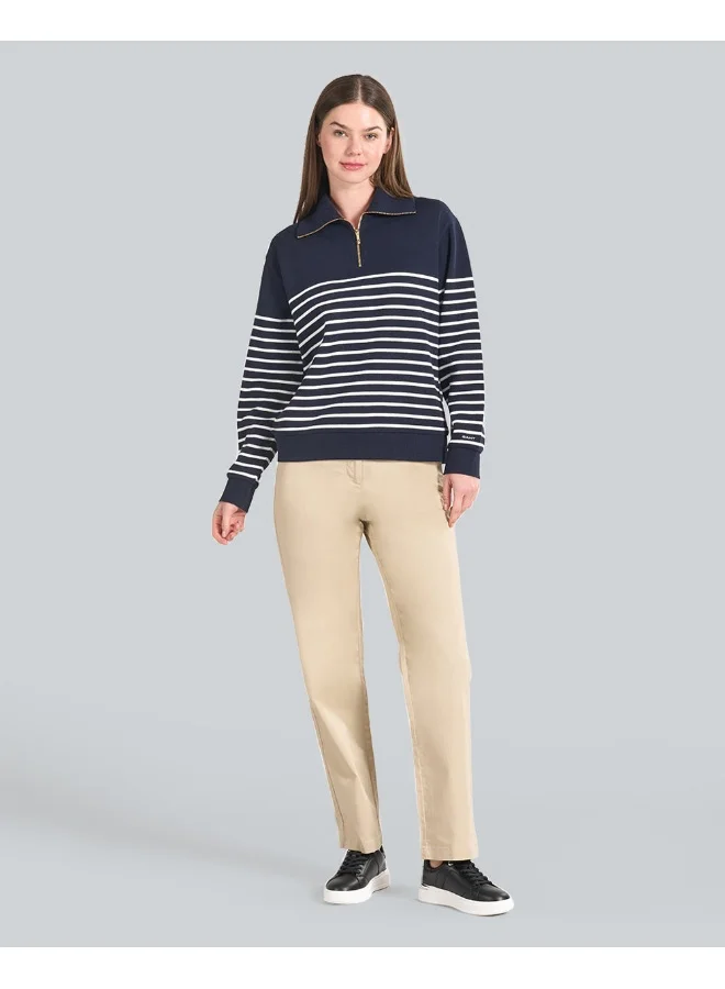 GANT Ribbed Breton Half-Zip Sweatshirt