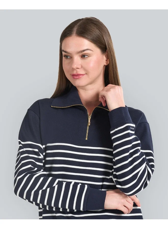 GANT Ribbed Breton Half-Zip Sweatshirt