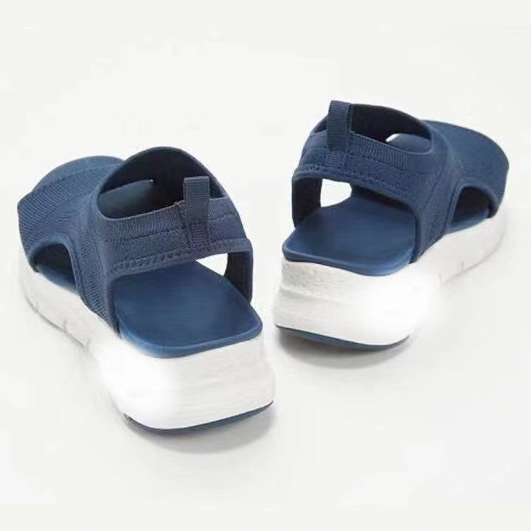 2022 New Plus Size Flyknit Platform Casual Sandals Peep Toe Breathable Summer Sports Sandals - Image 4