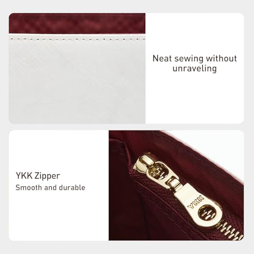 OAikor Purse Organizer Insert Compatible with Coach Brooklyn Shoulder Bag 39,Upgraded Lightweight Water-Resistant Dupontpaper Bag inner Shaper for Luxury Hobo Bags(39, White-Wine Red) - Image 4
