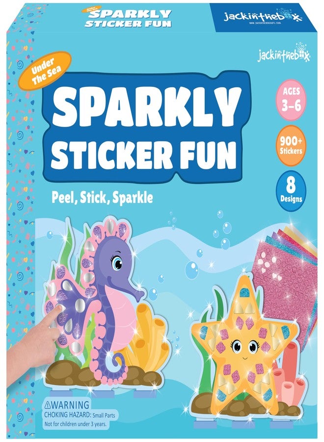 jackinthebox Art and Craft Activity Kit, Sparkly Sticker Fun Under The Sea, DIY Stickers for Kids, Toys for Story Telling, Mess Free Peel and Stick Mosaic Kit, Great Gifts for Girls & Boys age 3 4 5 6 - Image 1
