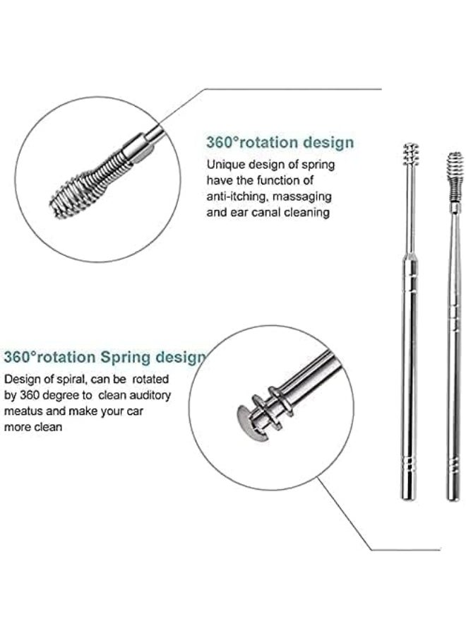 Generic - 6-in-1 Earwax Removal Kit, Ear Pick Ear Cleansing Tool Set, Stainless Steel Ear Curette Spiral Ear Wax Remover Tool with Storage Bag - Image 1