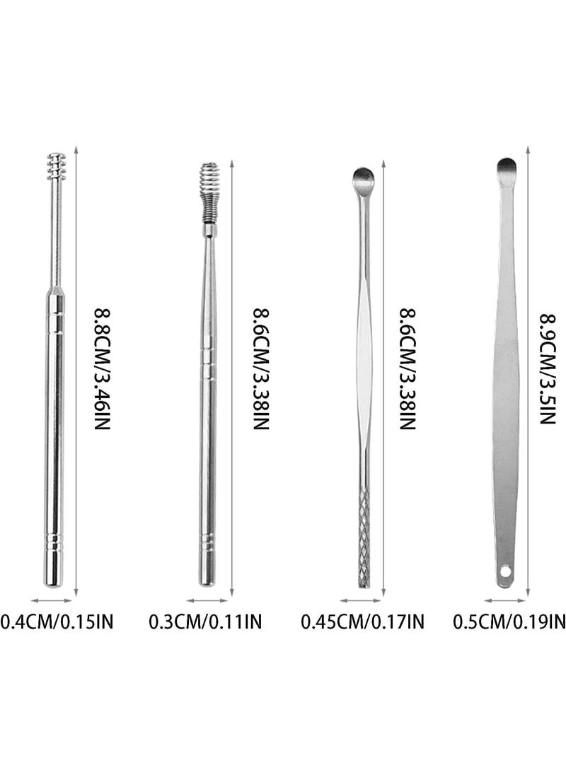 Generic - 6-in-1 Earwax Removal Kit, Ear Pick Ear Cleansing Tool Set, Stainless Steel Ear Curette Spiral Ear Wax Remover Tool with Storage Bag - Image 1