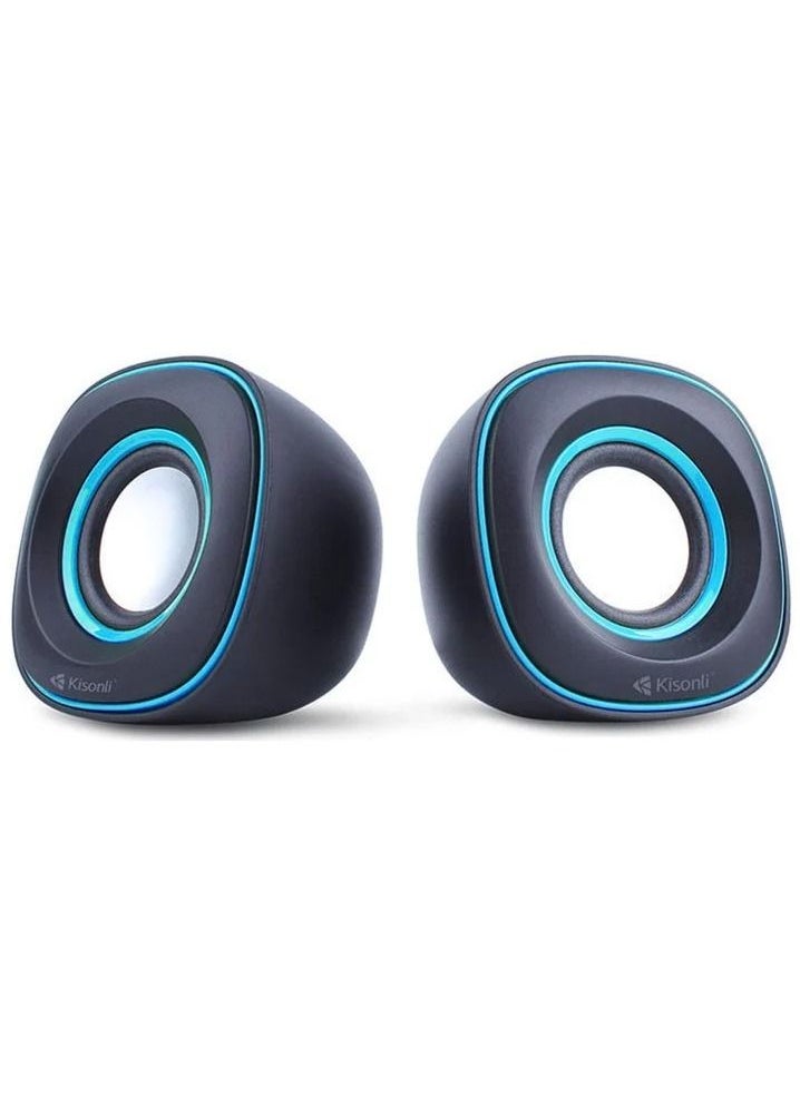 Kisonli - Multimedia Speakers Set AUX in 1.5 W2speakers USB 2.0 Speaker With Volume Control- KISONLI V350 - Image 1