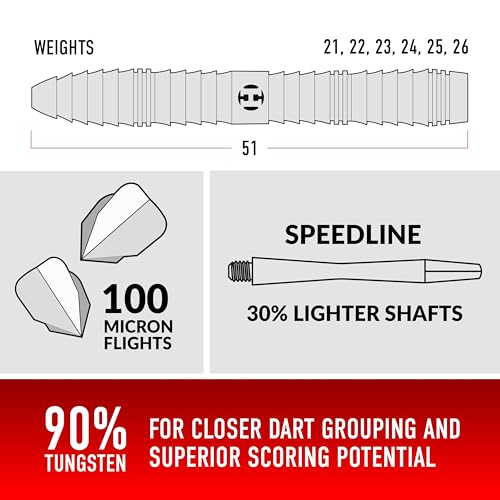 Harrows Sabre 90% Tungsten Steel Tip Darts Set I 21g to 26g All Weights Available I Huge 24pcs Bundle with Spare Shafts, Prime Flights & Travel Case 24 g - Image 4