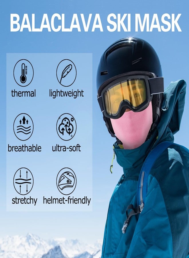 Oliumt Balaclava Ski Mask, Warm, Breathable & Lightweight, Full Coverage Fleece Winter Face Mask for Men & Women (Rose Pink) - Image 2