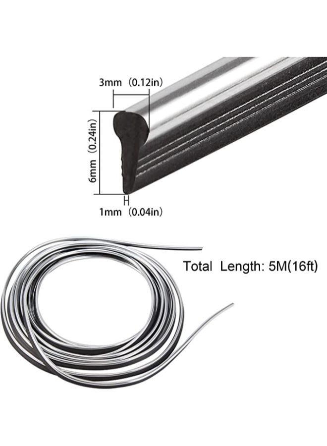 5M Car Interior Moulding Trim Strips, Automobile Exterior Decoration Moulding Trim Line, Dashboard Decorative DIY Flexible Strip - Image 2