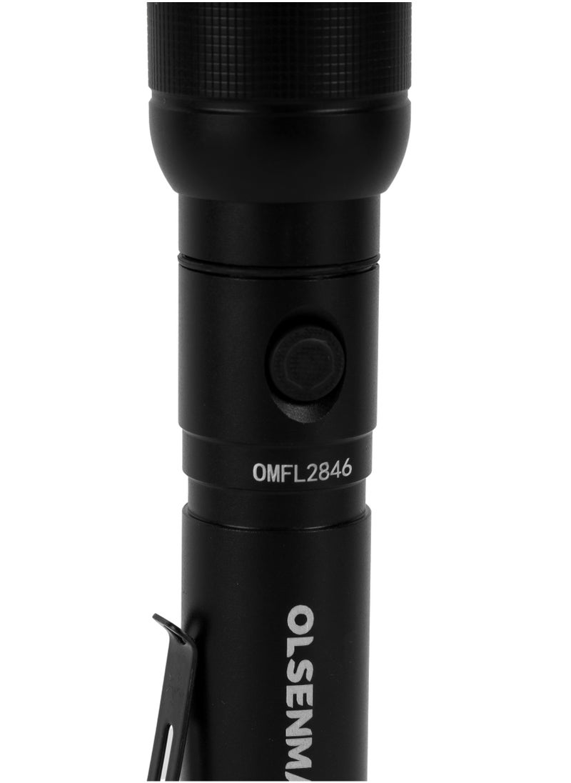 Olsenmark - Olsenmark 10W Cree LED Flashlight-OMFL2846 / with USB Wire, 560 Lumens, Type-C Charging, 16.7 Hours Working Time, 272 Meters Real Range Distance Made from Aircraft Aluminum Alloy, Different Switch Modes, High Capacity Lithium Battery , Life Time Warranty for LED - Image 1
