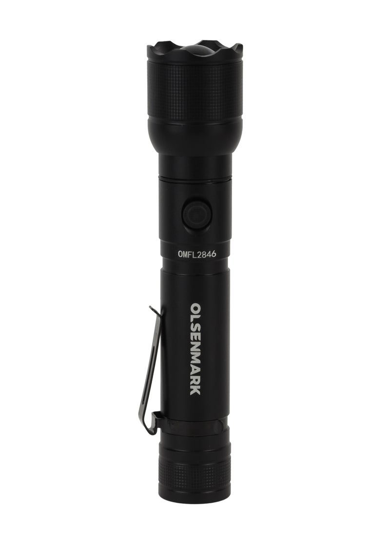 Olsenmark - Olsenmark 10W Cree LED Flashlight-OMFL2846 / with USB Wire, 560 Lumens, Type-C Charging, 16.7 Hours Working Time, 272 Meters Real Range Distance Made from Aircraft Aluminum Alloy, Different Switch Modes, High Capacity Lithium Battery , Life Time Warranty for LED - Image 1