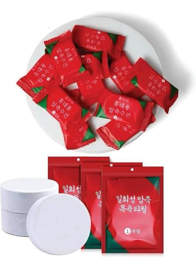 مناديل مضغوطة للاستعمال مرة واحدة – عبوة يوجد داخلها 20 كبسولة مناديل قطنية محمولة تتوسع بالماء للسفر والتخييم والعناية الشخصية - Image 5