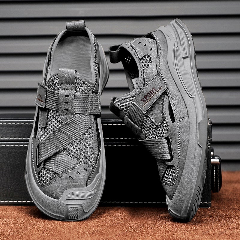 Men'S Shoes Summer Breathable Hollow Mesh Casual Mesh Shoes Men'S Outdoor Wear-Resistant Work Lightweight Sports Trendy Shoes - Image 2