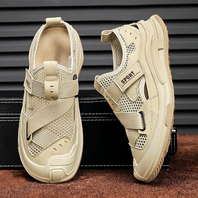 Men'S Shoes Summer Breathable Hollow Mesh Casual Mesh Shoes Men'S Outdoor Wear-Resistant Work Lightweight Sports Trendy Shoes - Image 1